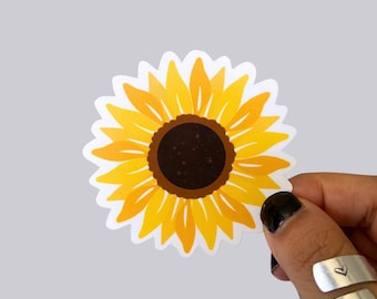 Sunflower Waterproof Sticker Magnet | Waterproof Vinyl Sticker
