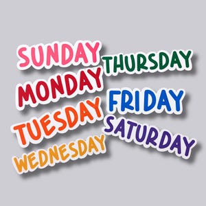 Days of the Week Magnet Set | Rainbow Classroom Calendar Decor