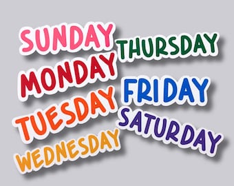 Days of the Week Magnet Set | Rainbow Classroom Calendar Decor
