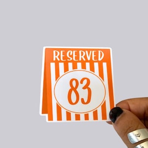 Personalizable Table Number Fast Food Waterproof Sticker | Burger restaurant table number tent iconic Magnet