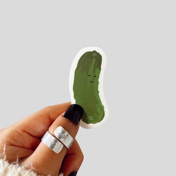 Pickle with Smiley Face Whole Pickle Waterproof Sticker | Dill Pickle Lover Magnet | Kosher Pickle | Pickle Lover Sticker | Big Green Pickle