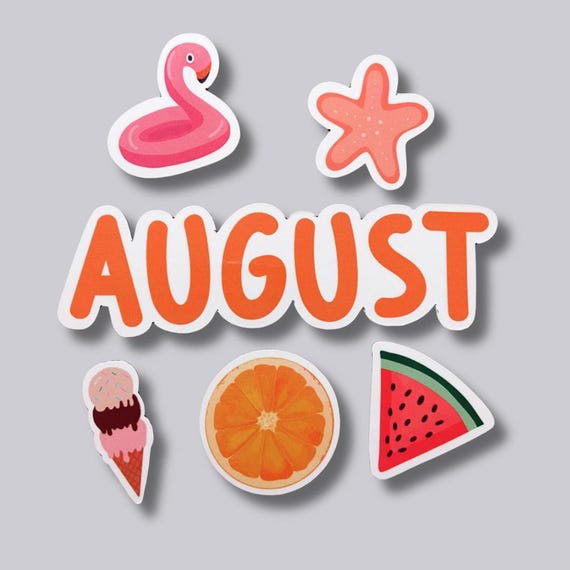 August Calendar Magnet Pack | Summer Planner Decoration