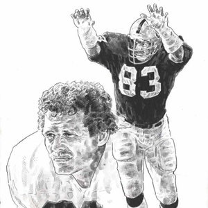 Tedd Hendricks Lithograph - Limited Edition Artwork By Michael Mellett - Oakland Raiders Lithograph Collection
