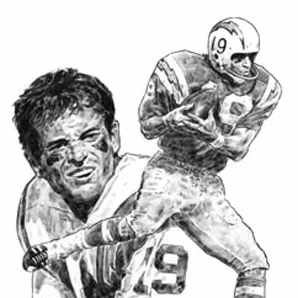 Lance Alworth Lithograph - Limited Edition Artwork By Michael Mellett - San Diego Chargers Lithograph Collection