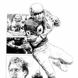 Steve Largent Lithograph - Limited Edition Artwork By Michael Mellett - Seattle Seahawks Lithograph Collection