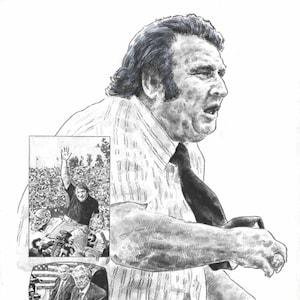 John Madden Lithograph - Limited Edition Artwork By Michael Mellett - Oakland Raiders Lithograph Collection