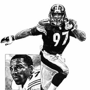Kendrell Bell Lithograph - Limited Edition Artwork By Michael Mellett - Pittsburgh Steelers Lithograph Collection