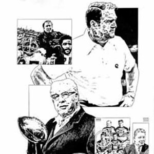 Chuck Noll / Art Rooney Lithograph - Limited Edition Artwork By Michael Mellett - Pittsburgh Steelers Lithograph Collection