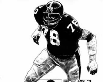 Dwight White Lithograph - Limited Edition Artwork By Michael Mellett - Pittsburgh Steelers Lithograph Collection