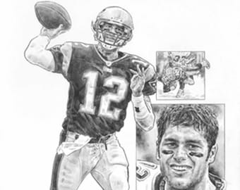 New England Patriots Lithograph Collection Set of 2 Lithographs - By Michael Mellett