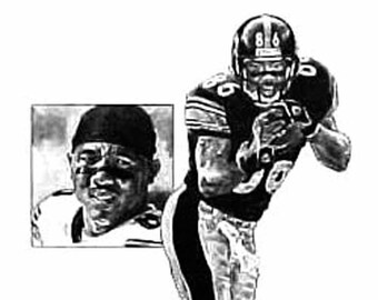 Hines Ward Lithograph - Limited Edition Artwork By Michael Mellett - Pittsburgh Steelers Lithograph Collection