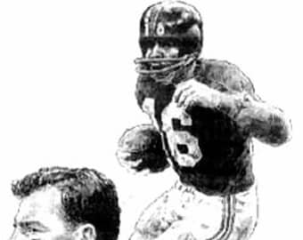 Frank Gifford Lithograph - Limited Edition Artwork By Michael Mellett - New York Giants Lithograph Collection