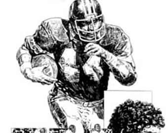 John Riggins Lithograph - Limited Edition Artwork By Michael Mellett - Washington Football Lithograph Collection