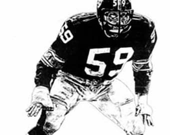 Jack Ham Lithograph - Limited Edition Artwork By Michael Mellett - Pittsburgh Steelers Lithograph Collection