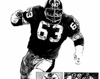 Ernie Holmes Lithograph - Limited Edition Artwork By Michael Mellett - Pittsburgh Steelers Lithograph Collection