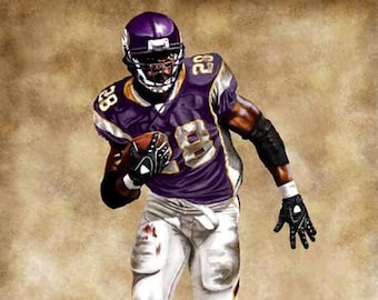 Adrian Peterson - Limited Edition Giclee By James Byrne - Minnesota Vikings Artwork - Series 1
