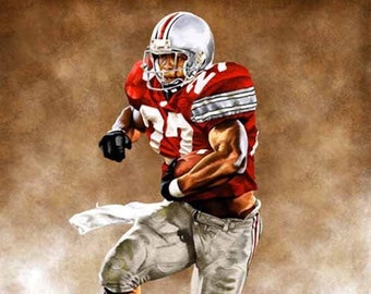 Eddie George - Limited Edition Giclee By James Byrne - Ohio State Buckeyes Artwork