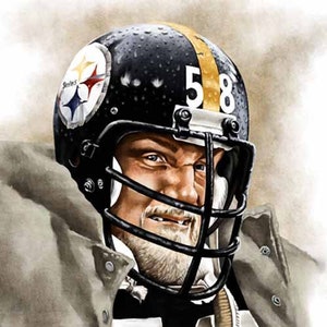 Jack Lambert - Limited Edition Giclee By James Byrne - Pittsburgh Steelers Artwork - Series 4