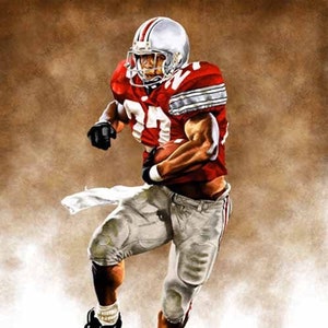 Eddie George - Limited Edition Giclee By James Byrne - Ohio State Buckeyes Artwork