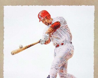 Mark McGwire Lithograph - Limited Edition Artwork By Michael Mellett - On One Field - St. Louis Cardinals