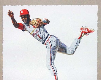 Ozzie Smith Lithograph - Limited Edition Artwork By Michael Mellett - On One Field - St. Louis Cardinals