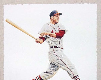 Stan Musial Lithograph - Limited Edition Artwork By Michael Mellett - On One Field - St. Louis Cardinals