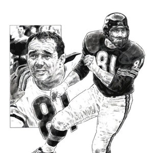 Doug Atkins Chicago Bears Lithograph Limited Edition Artwork By Michael Mellett Bears Lithograph Collection