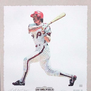 Mike Schmidt Lithograph - Limited Edition Artwork By Michael Mellett - On One Field - Philadelphia Phillies