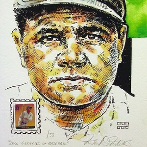Babe Ruth New York Yankees Limited Edition Print By Michael Mellett - USPS &quot;Legends of Baseball&quot;