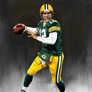 Aaron Rodgers - Limited Edition Giclee By James Byrne - Green Bay Packers Artwork - Series 1