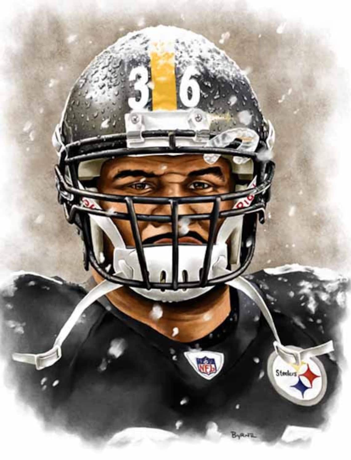 Jerome Bettis Limited Edition Giclee by James Byrne Pittsburgh Steelers