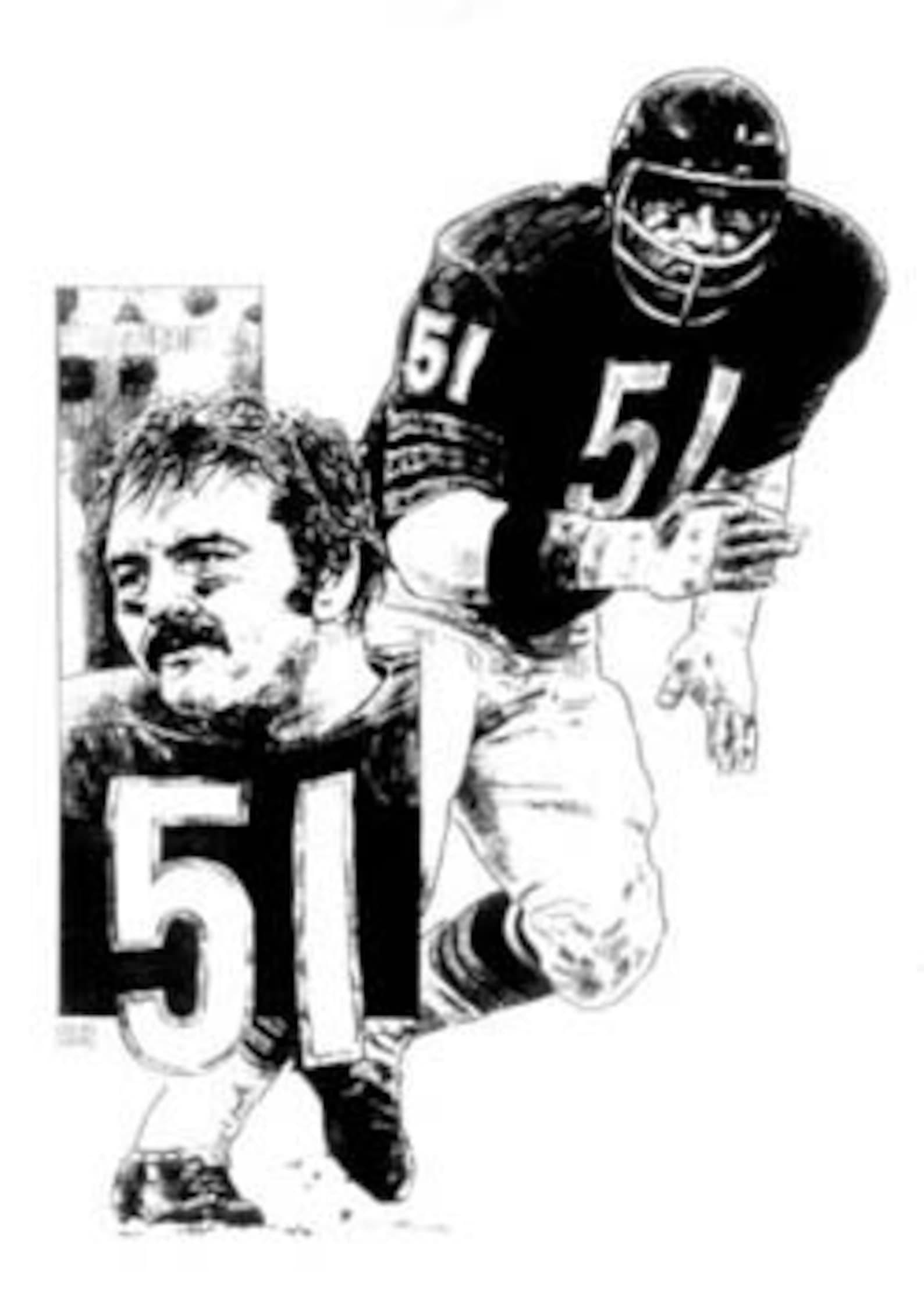 Danskin Leggings Style 9274b Dick Butkus Chicago Bears Mixed Media