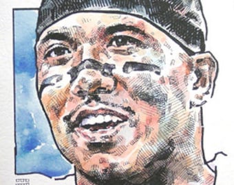 Hines Ward Pittsburgh Steelers Limited Edition Print By Michael Mellett