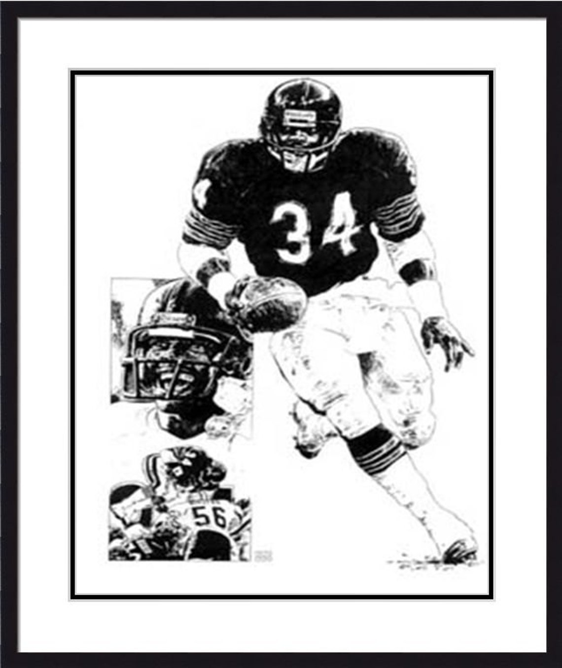 Walter Payton Chicago Bears Lithograph Limited Edition Artwork | Etsy