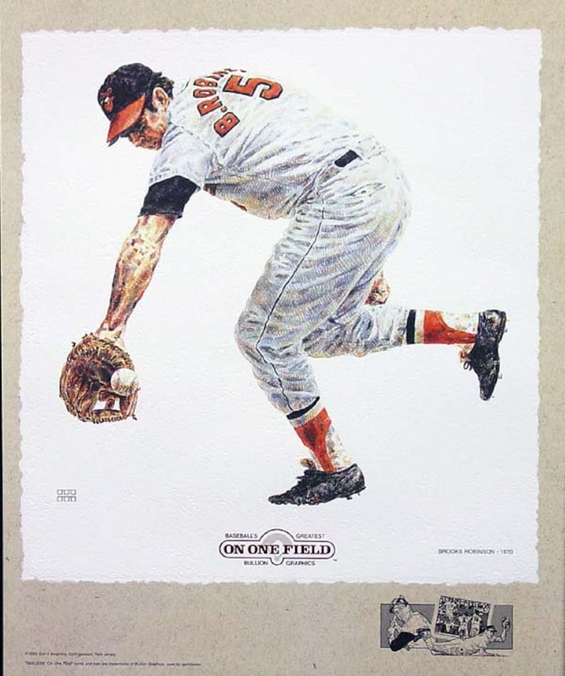 Baltimore Orioles On One Field Brooks Robinson Lithograph Limited Edition Artwork By Michael Mellett