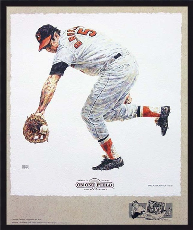 Baltimore Orioles On One Field Brooks Robinson Lithograph Limited Edition Artwork By Michael Mellett