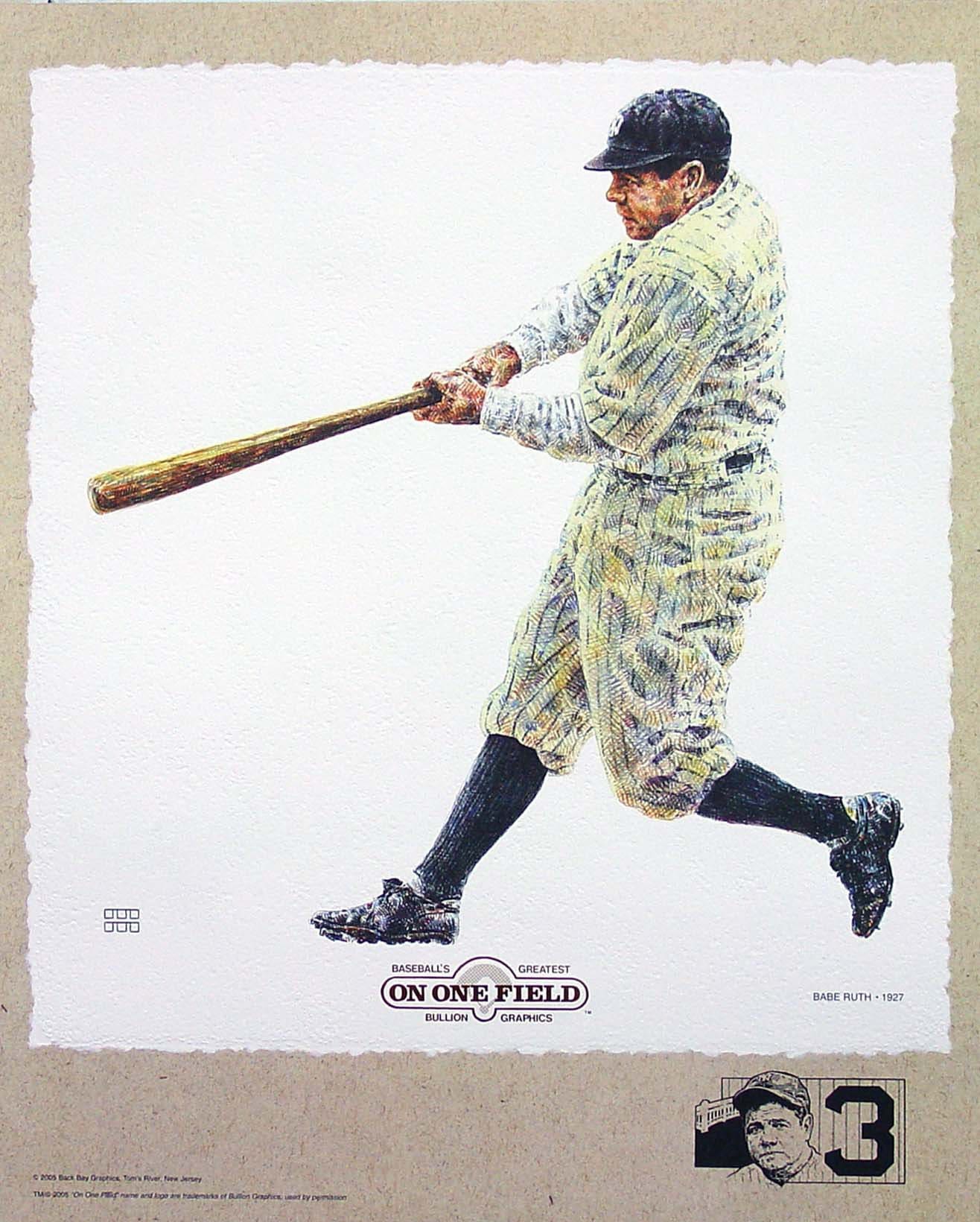 Babe Ruth Lithograph - Limited Edition Artwork by Michael Mellett - on ...