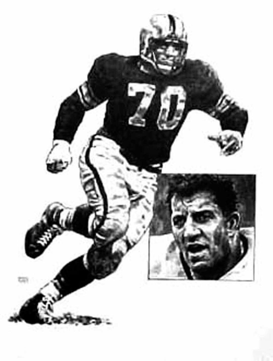 Ernie Stautner Lithograph Limited Edition Artwork by Michael Mellett