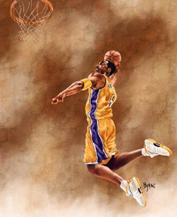 NBA Los Angeles Lakes Kobe Bryant Slam Dunk Color 8 X 10 Photo Picture