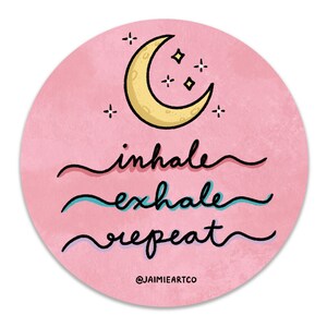 Adesivo Inspire Expire Repita - Adesivo para Garrafa de Água Adesivo Bonito Presente de Autocuidado para Amantes da Meditação Adesivo Relaxante Presente para Laptop