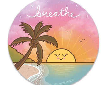 Achtsamkeit Aufkleber für Wasserflasche Niedlicher Aufkleber Selbstfürsorge Geschenk für Meditations-Liebhaber Entspannender Aufkleber Geschenk für Laptop Selbstliebe Geschenkideen