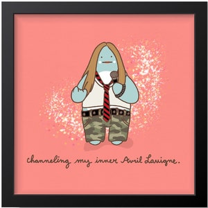 Avril Lavigne Art Print - Cute Wall Art Music Illustration Digital Art Gift for Music Fan Millennial Gift Idea 2000s Music Avril Lavigne Art
