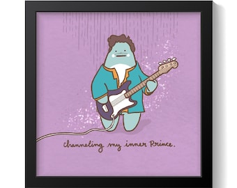 Prince Art Print, Music Fan Wall Decor, Purple Rain Illustration, Music Lover Gift