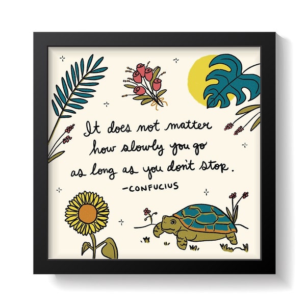 Lámina de arte de Confucio de 8 x 8: arte inspirador, arte con citas, impresión de arte de la naturaleza, arte inspirador, arte de pared, arte digital, decoración de pared, regalo de arte