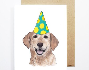 Birthday Card - Lab, Dog Birthday Card, Cute Birthday Card, Dog Card, Bday Card, Kids Birthday Card, Friend Birthday Card