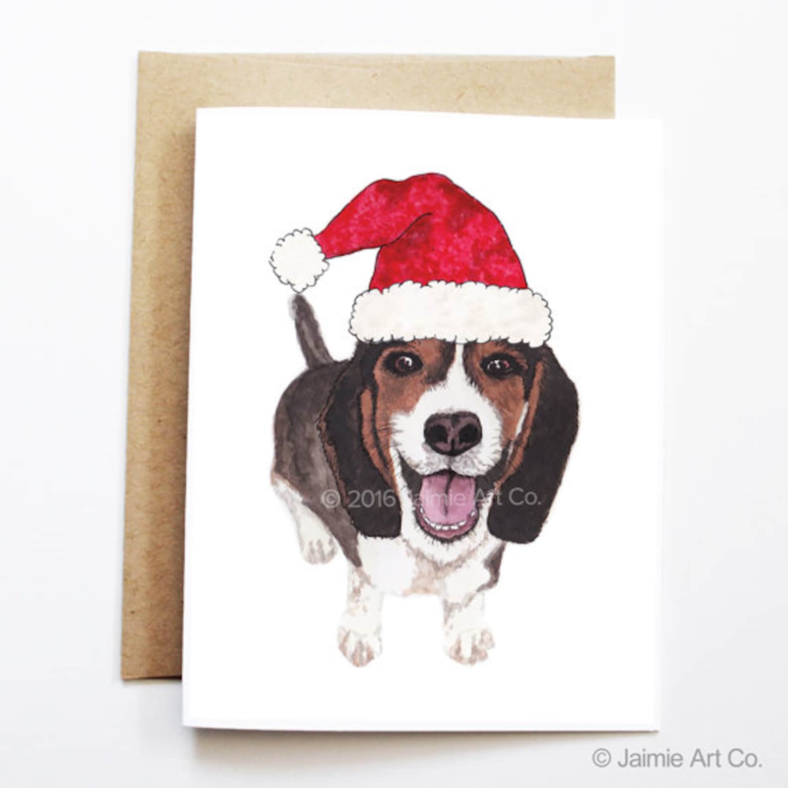 Christmas Card Beagle Dog Christmas Card Cute Christmas - Etsy