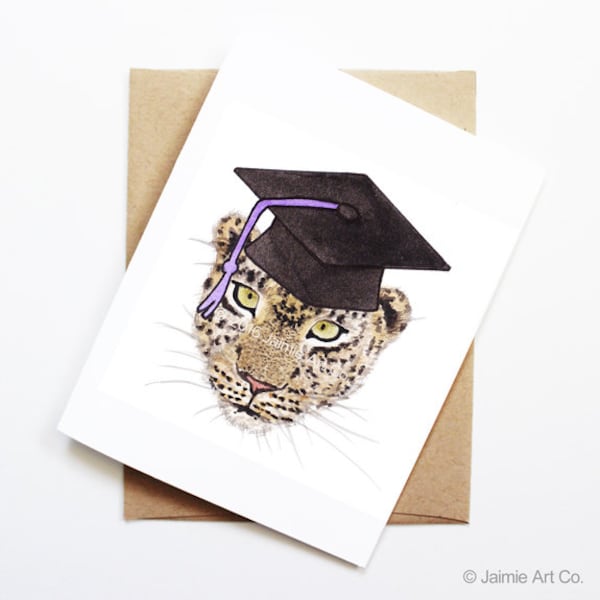 Graduation Card - Cheetah, Grad Card, College Graduation, High School Grad, Congrats Grad, Congrats Card, Cute Animal Card, Cheetah Card