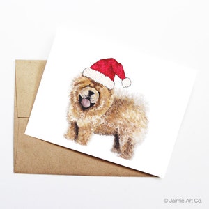 Biglietto di Natale - Chow Chow, Biglietto di Natale carino, Biglietto di Natale con animali, Biglietto di auguri, Biglietto di Natale, Biglietto stagionale, Set di biglietti di Natale, Biglietto per cani