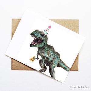 Karta urodzinowa - Dinozaur, Urodziny zwierząt, Karta zwierząt, Słodka kartka z pozdrowieniami, Karta urodzinowa dla dzieci, Karta urodzinowa dla dziecka, Pusta karta dinozaura