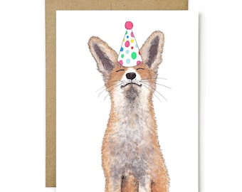 Carte d'anniversaire Renard, Vœux Animaux de la Forêt, Anniversaire d'enfant, Fête en forêt